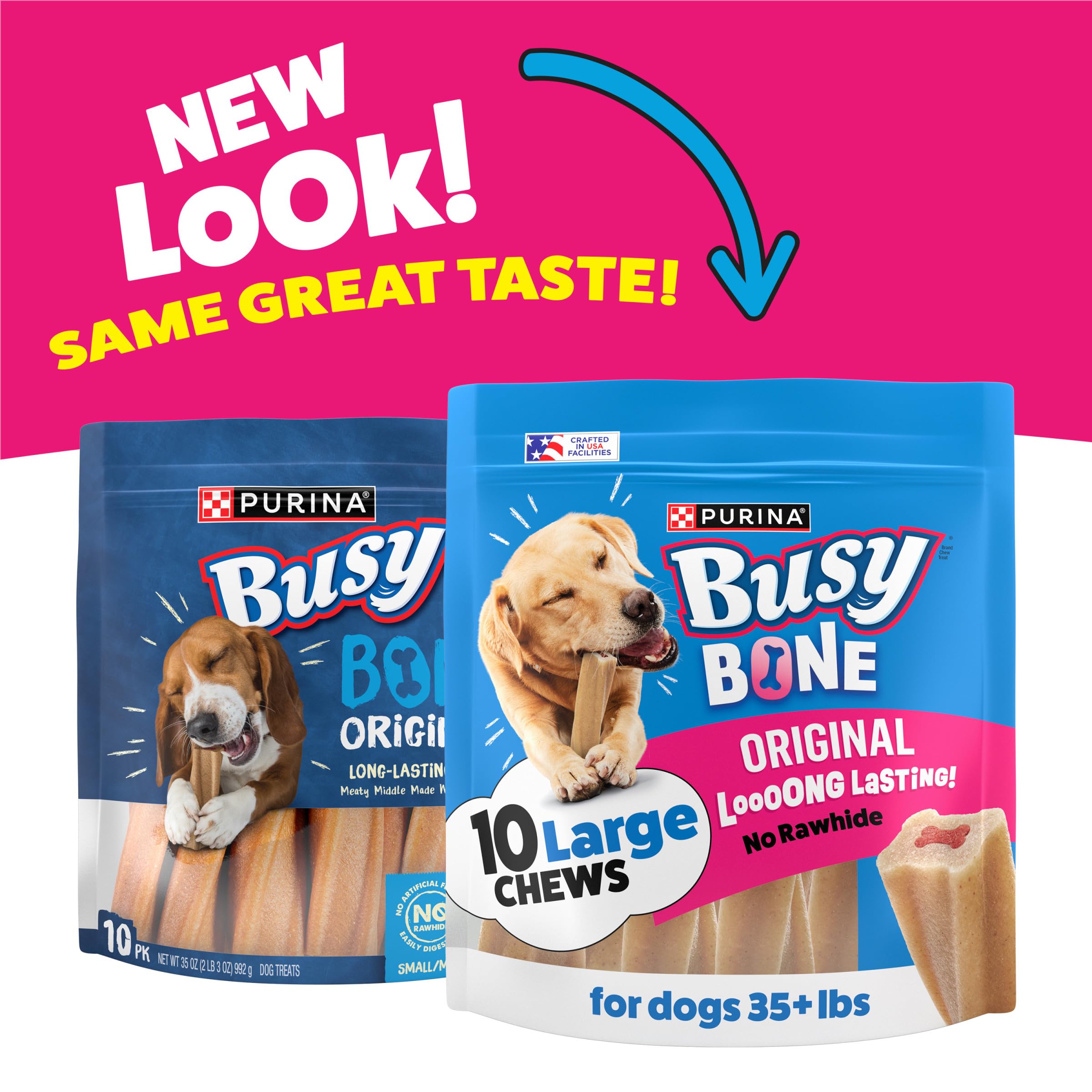 Purina Busy detalle del centro de carne real que aumenta atractivo y sabor