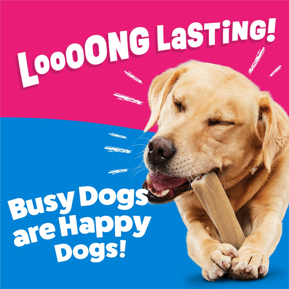 Comparación de tamaño Purina Busy con mano para evaluar adecuación al perro