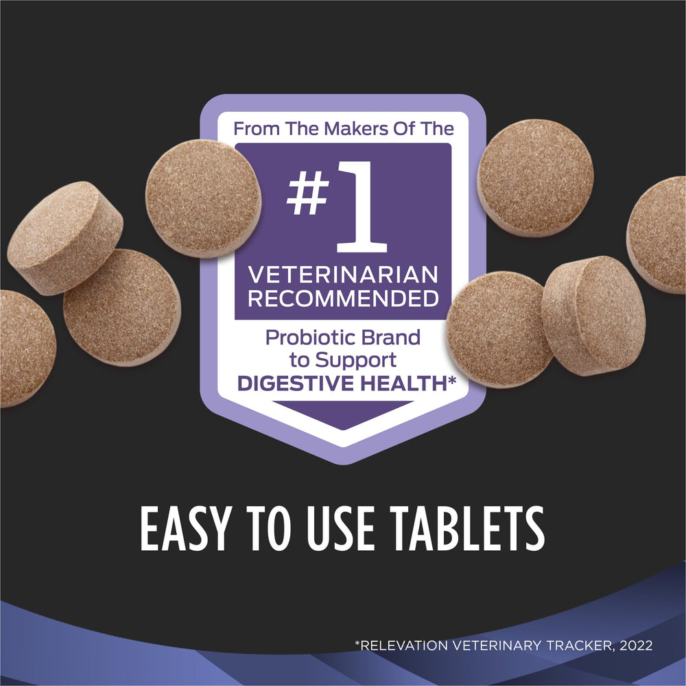 Purina FortiFlora tableta en mano, masticable fácil de ofrecer