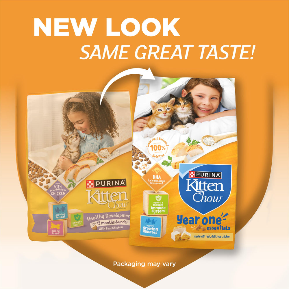 Purina Kitten Chow close-up of kibble texture for easy chewing benefit