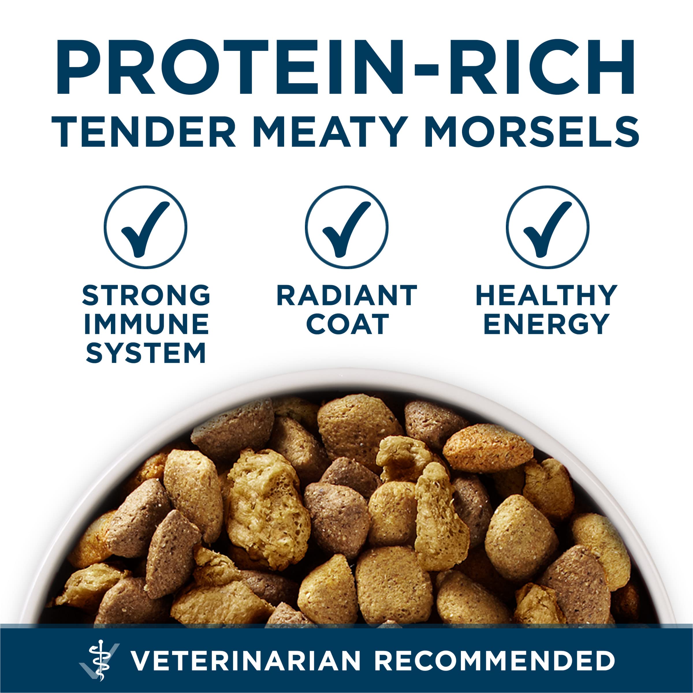 Purina ONE bolsa abierta mostrando cantidad y calidad del contenido