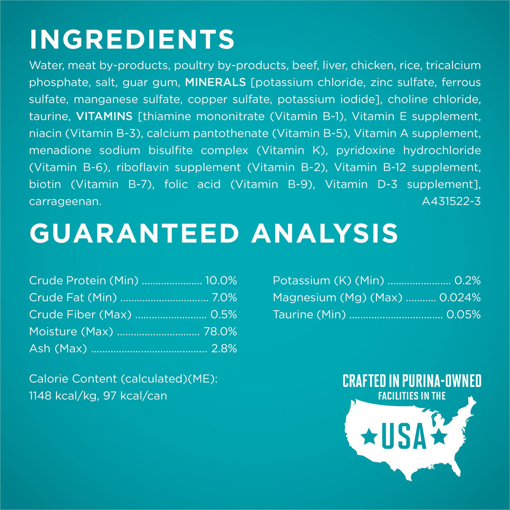 Purina ONE detalle de etiqueta con lista de ingredientes saludables