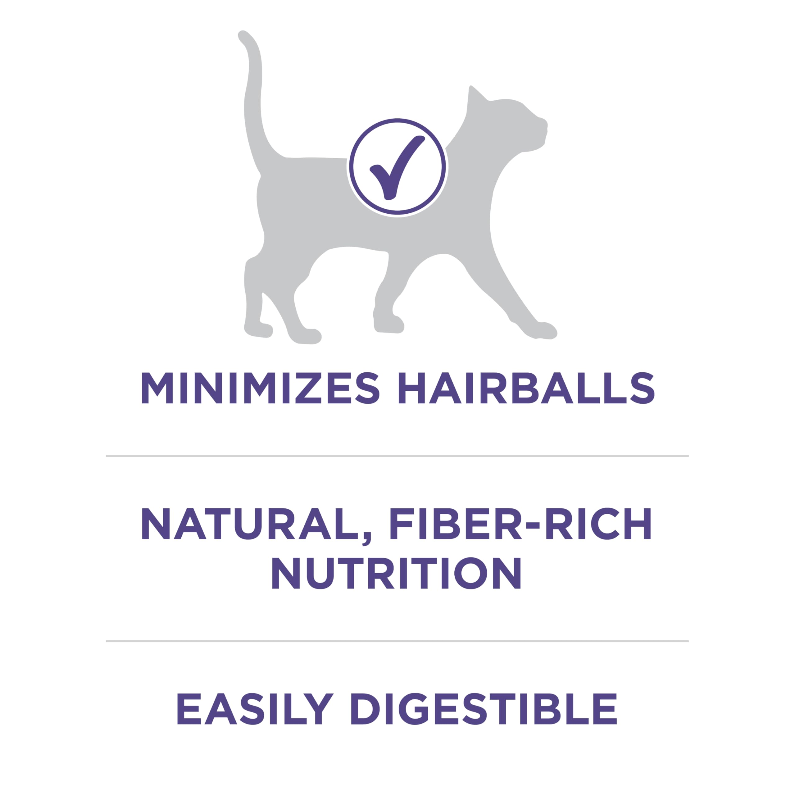 Purina ONE primer plano de ingredientes con pollo real y fibra natural para digestión