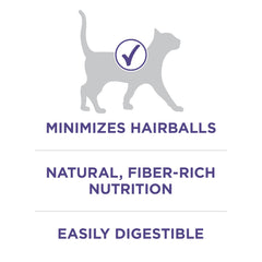 Purina ONE primer plano de ingredientes con pollo real y fibra natural para digestión
