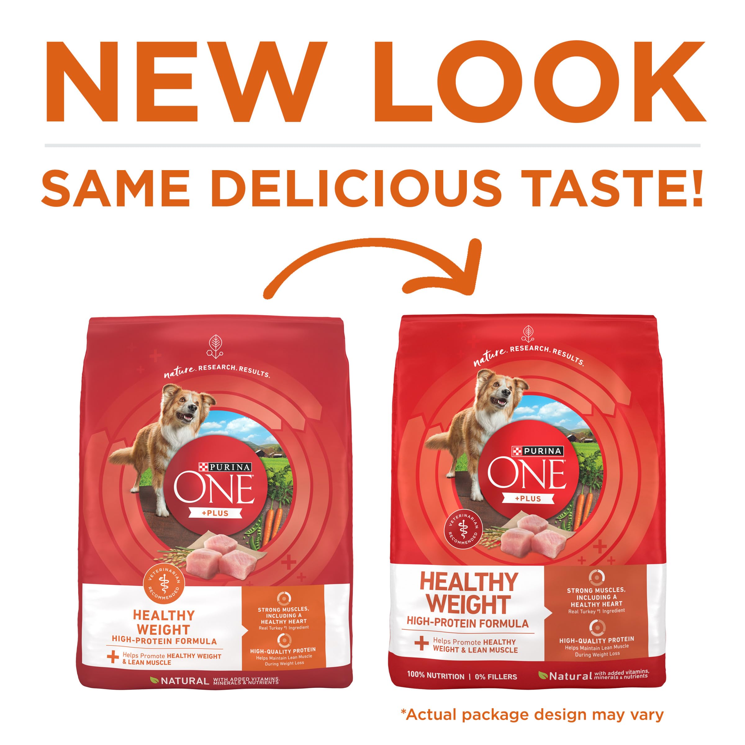 Purina ONE close-up de croqueta y textura con beneficios nutricionales