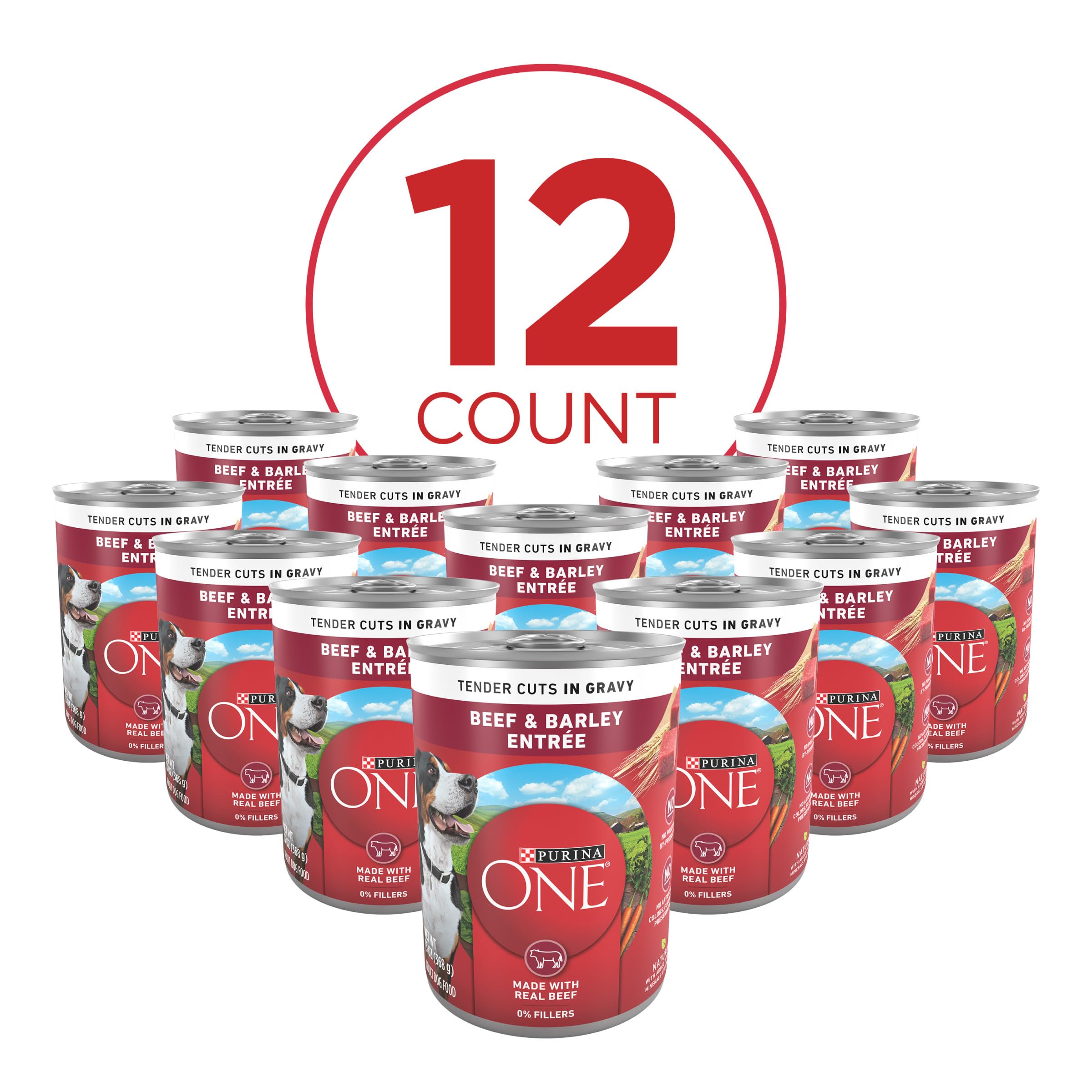 Purina ONE comparación de talla con mano para referencia de tamaño