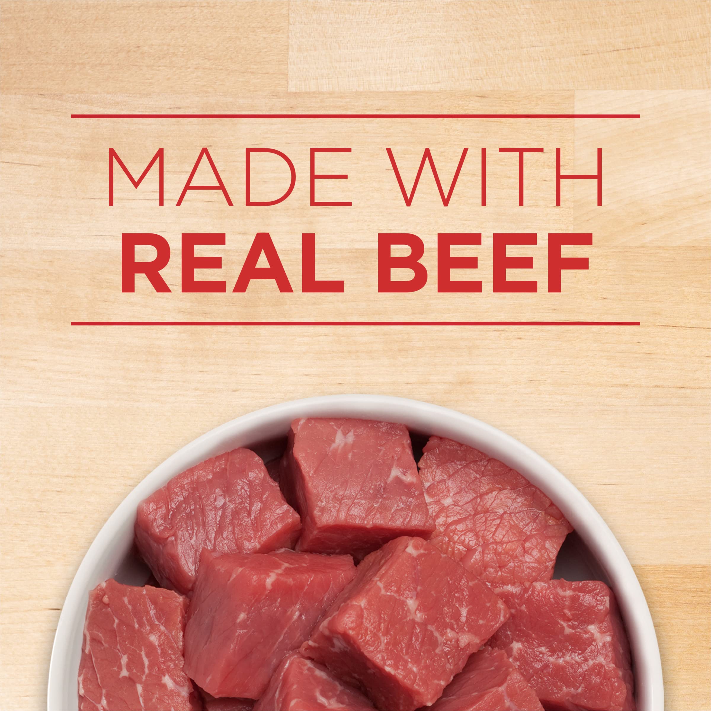 Purina ONE etiqueta con lista de ingredientes clave y nutrientes