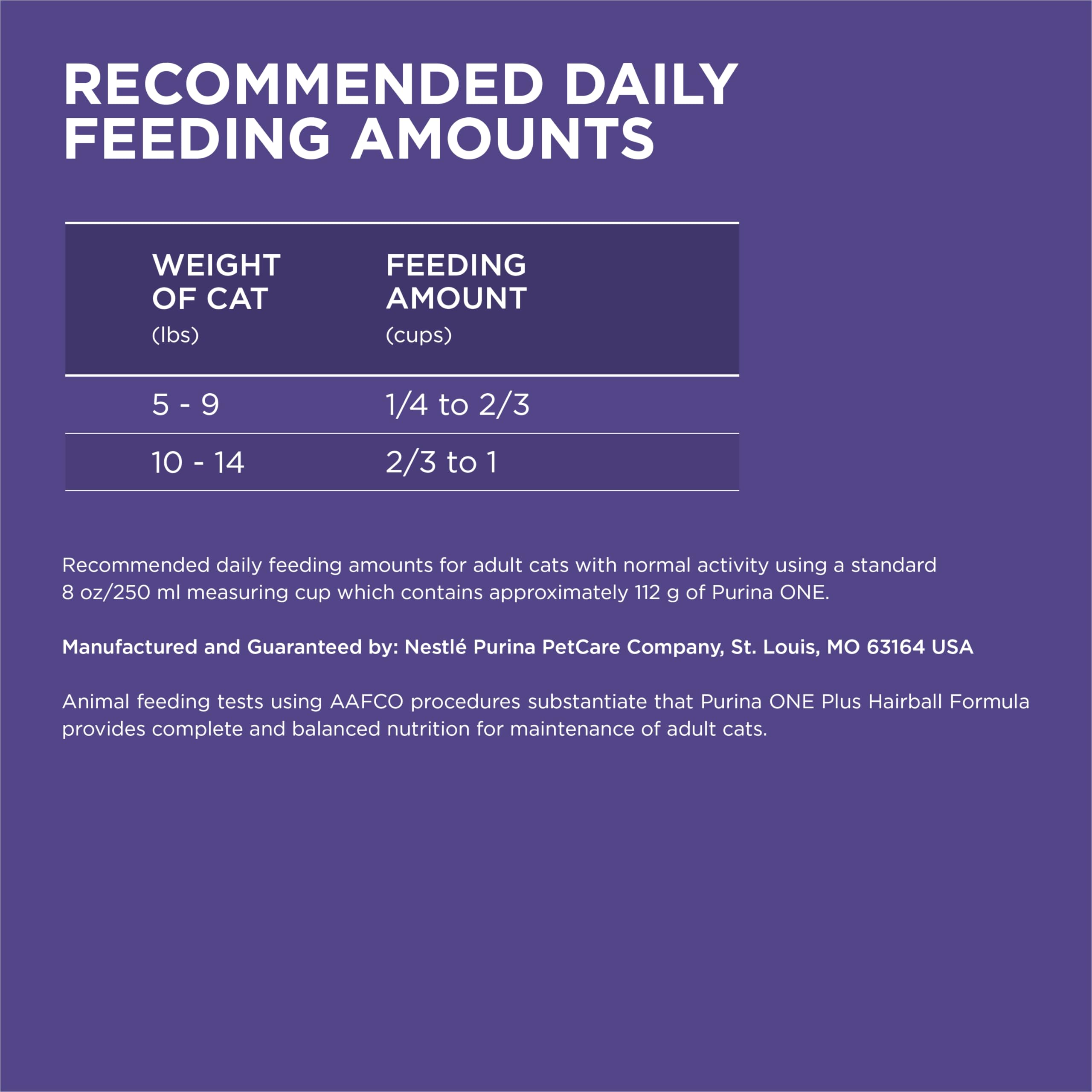 Purina ONE etiqueta nutricional resaltando proteínas, vitaminas y antioxidantes