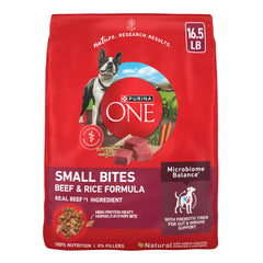 Purina ONE frontal del paquete mostrando beneficios y peso