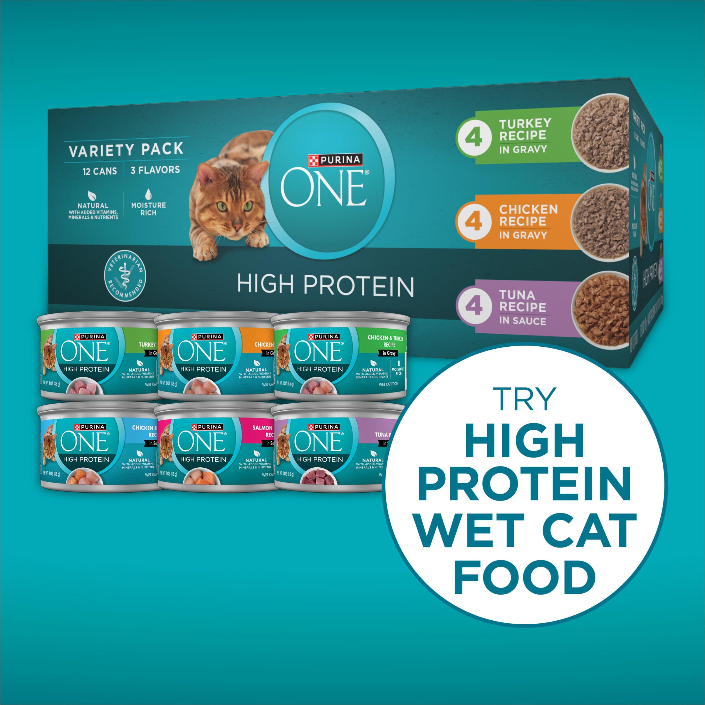 Purina ONE gato comiendo mostrando aceptación y disfrute