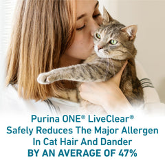 Purina ONE LiveClear etiqueta nutricional y tabla de ingredientes clara