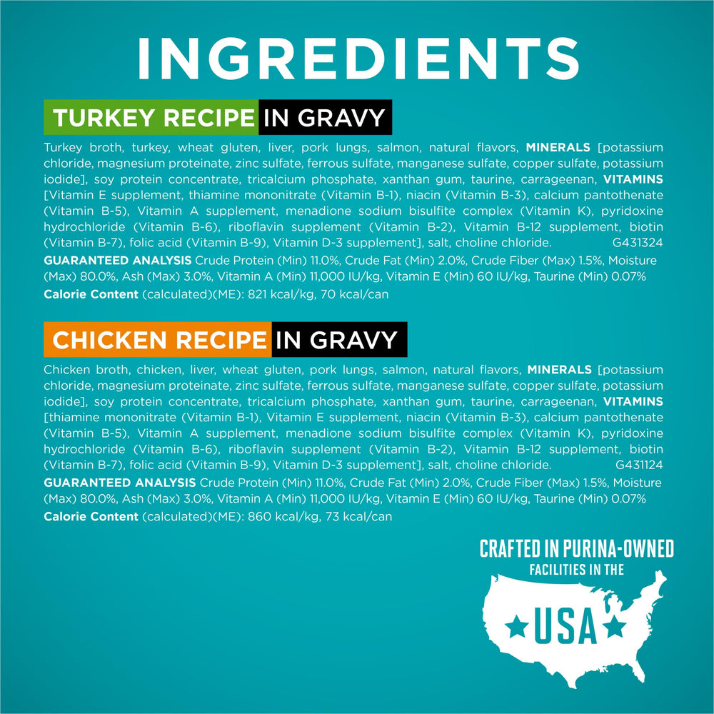 Purina ONE comparación de lata de 3 oz para control exacto de ración