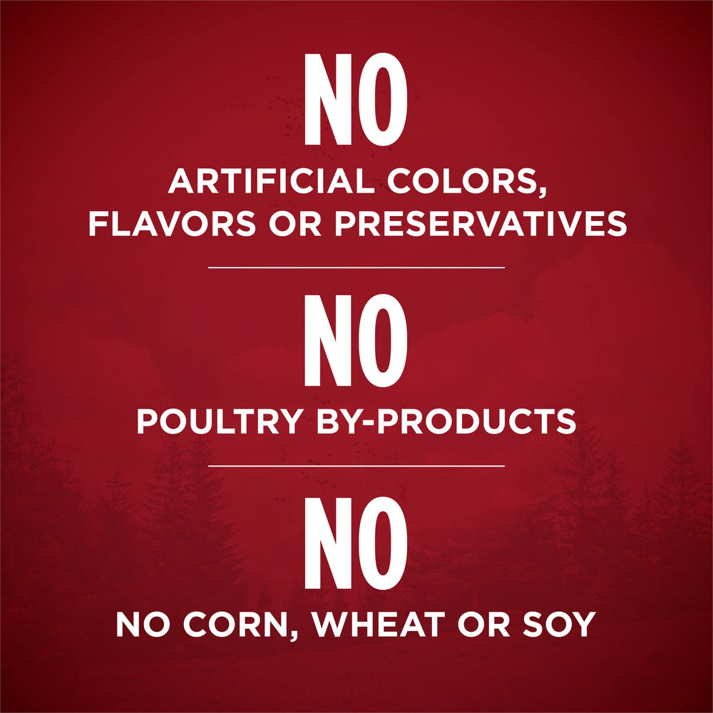 Etiqueta de Purina ONE con lista de ingredientes y declaración sin cereales visible