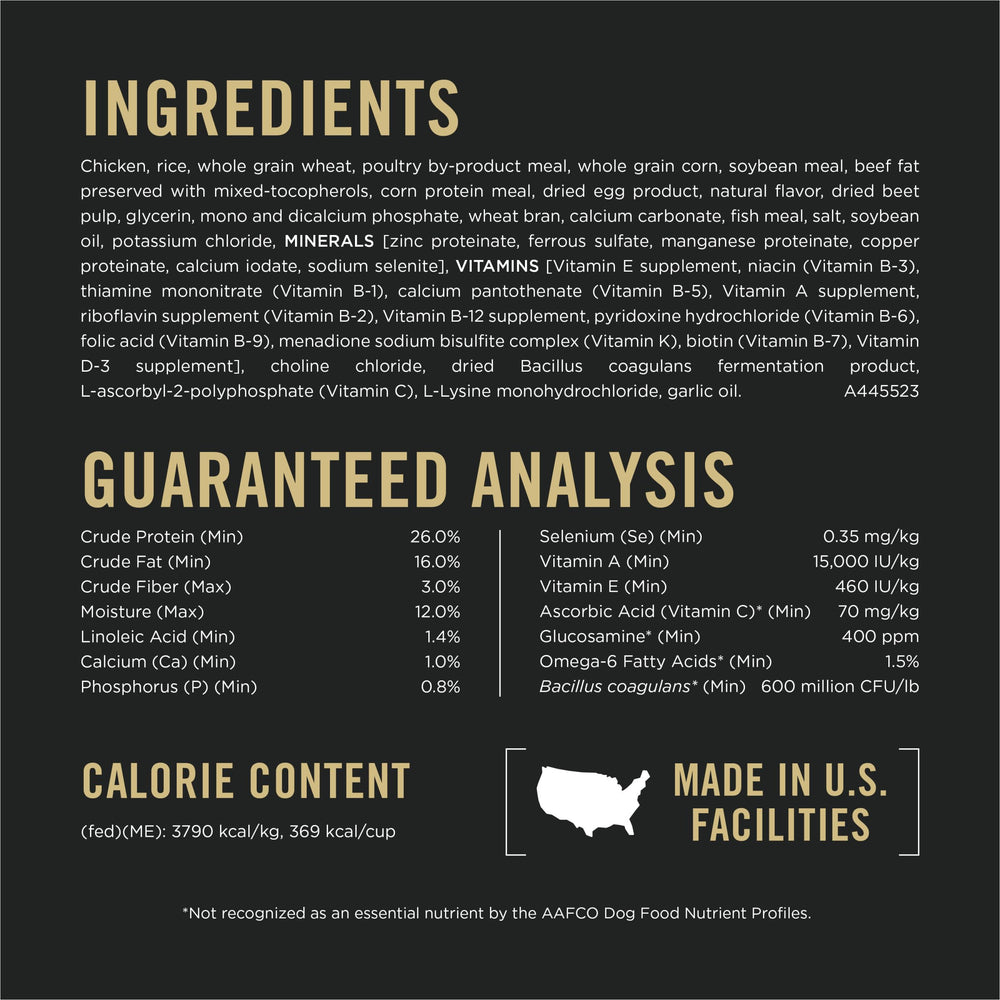 Purina Pro Plan comparación de tamaño del saco 5 lb para referencia
