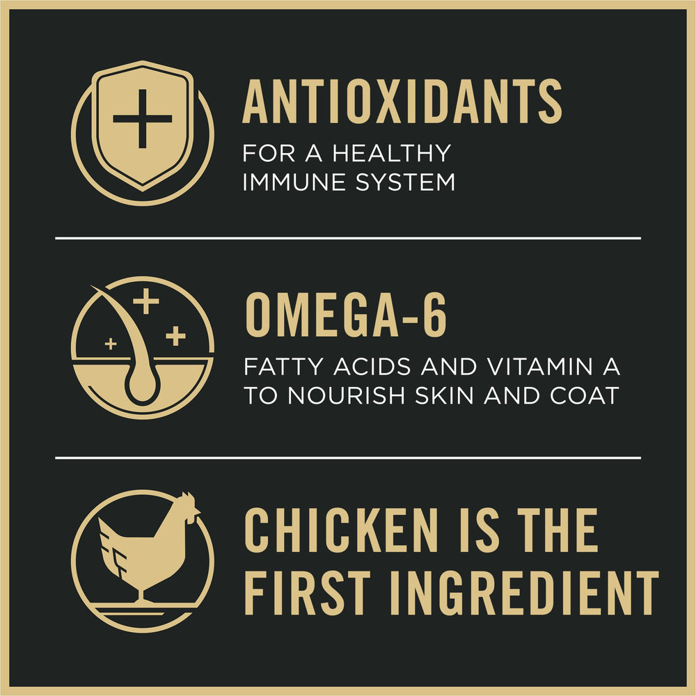 Purina Pro Plan etiqueta nutricional mostrando ingredientes y beneficios
