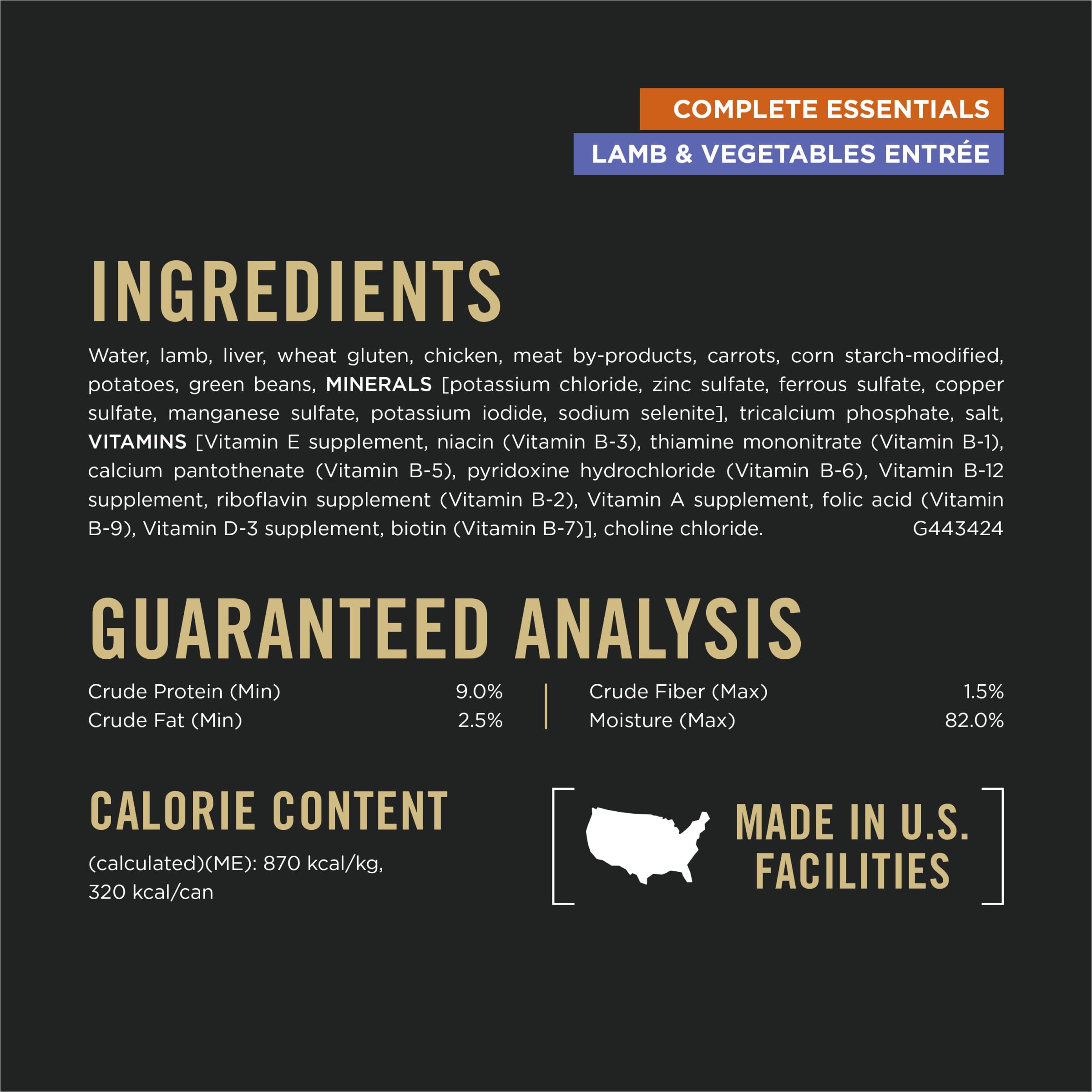 Purina Pro Plan etiqueta nutricional legible, muestra vitaminas y proteínas