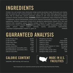 Purina Pro Plan etiqueta nutricional con información de proteínas y grasas