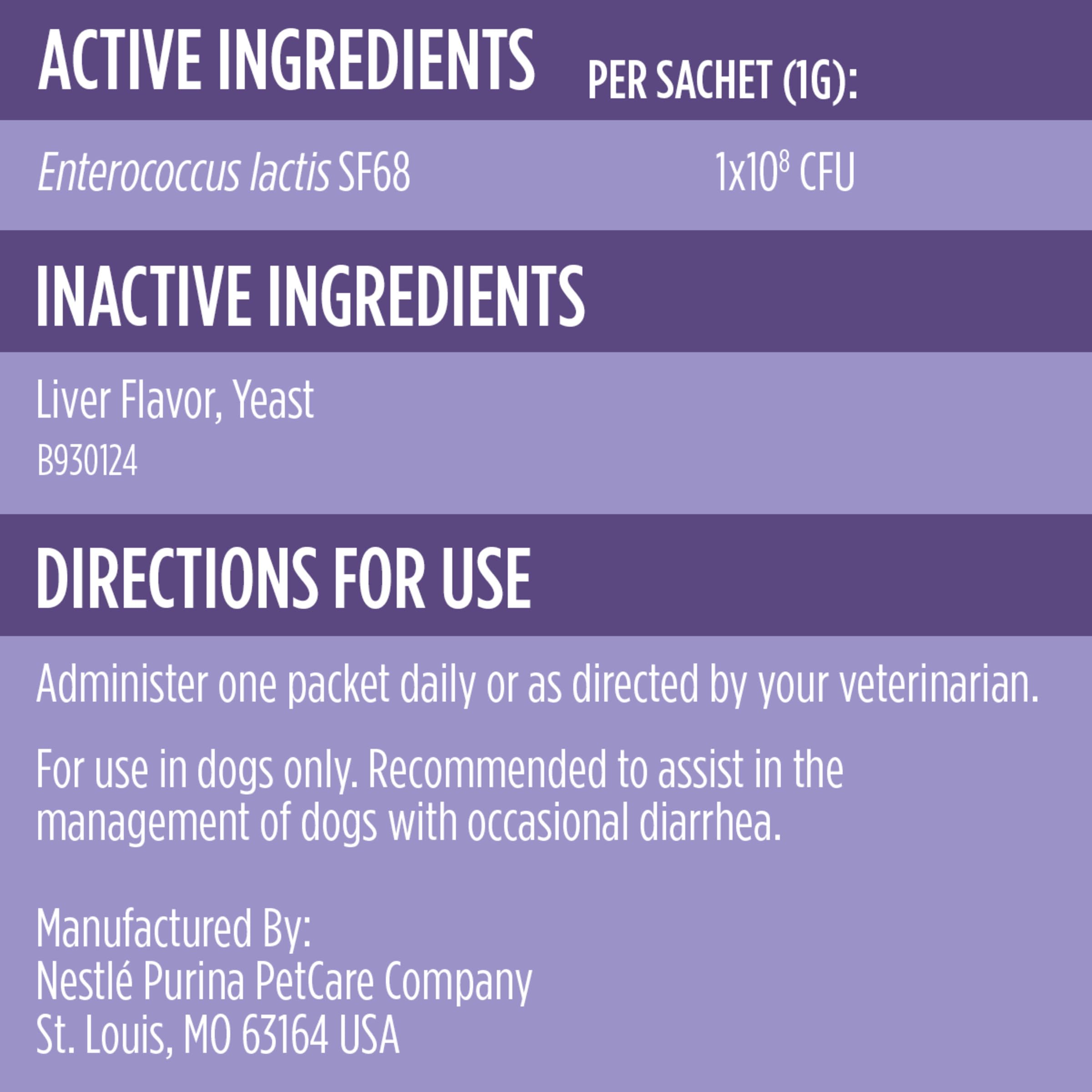 Purina Pro Plan Veterinary Diets etiqueta con ingredientes y niveles garantizados