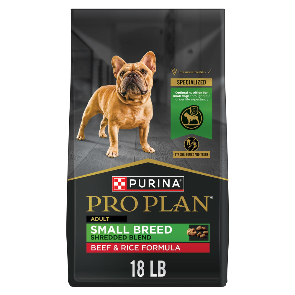 Purina Pro Plan frente del empaque mostrando fórmula carne de res y beneficio nutricional