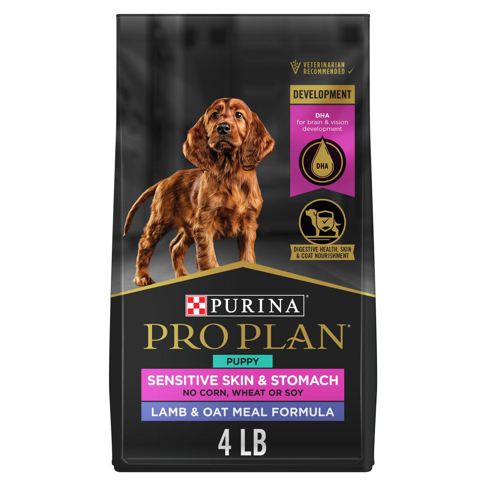 Purina Pro Plan frente del empaque 4 lb mostrando fórmula para cachorros