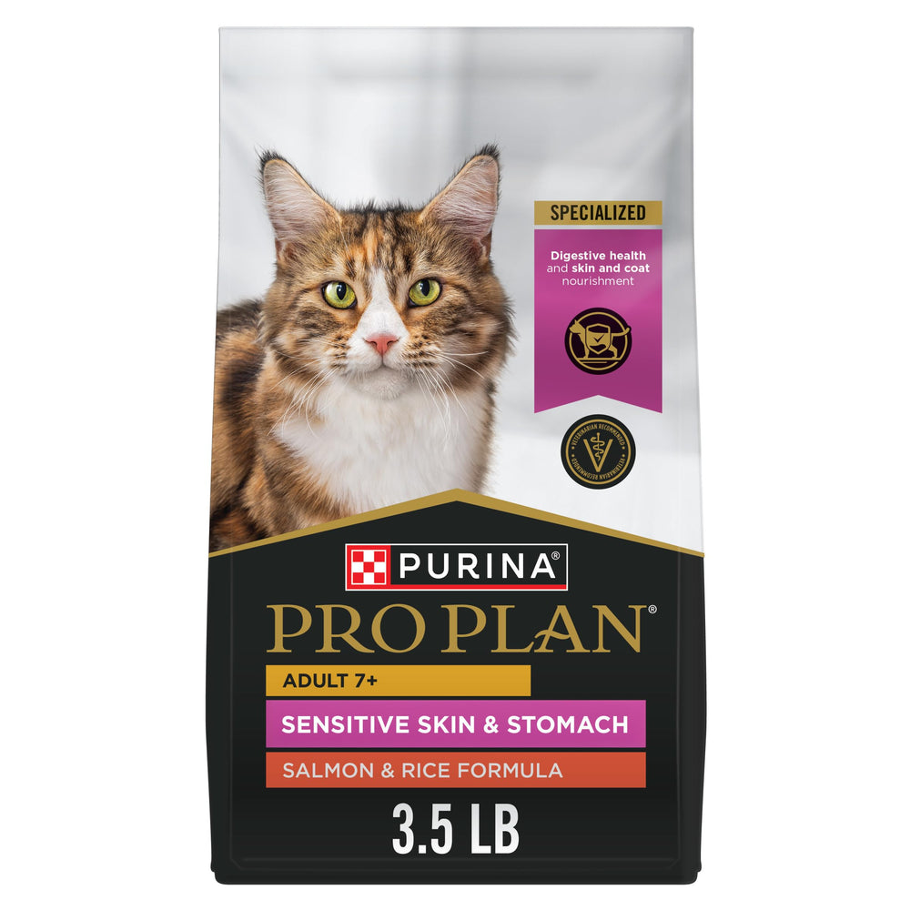 Purina Pro Plan paquete frontal salmón y arroz muestra fórmula para digestión
