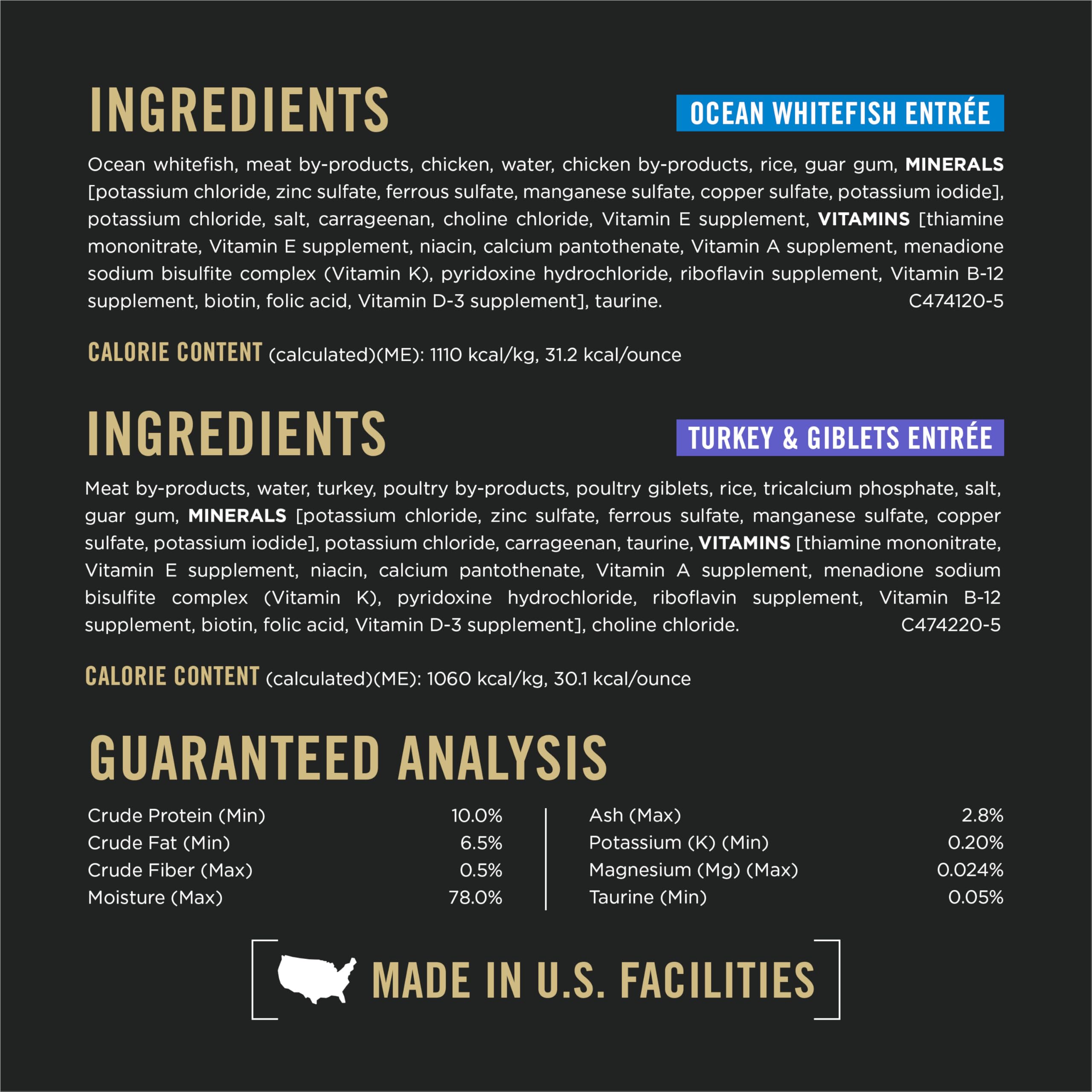 Purina Pro Plan etiqueta lateral con información nutricional y beneficios urinarios