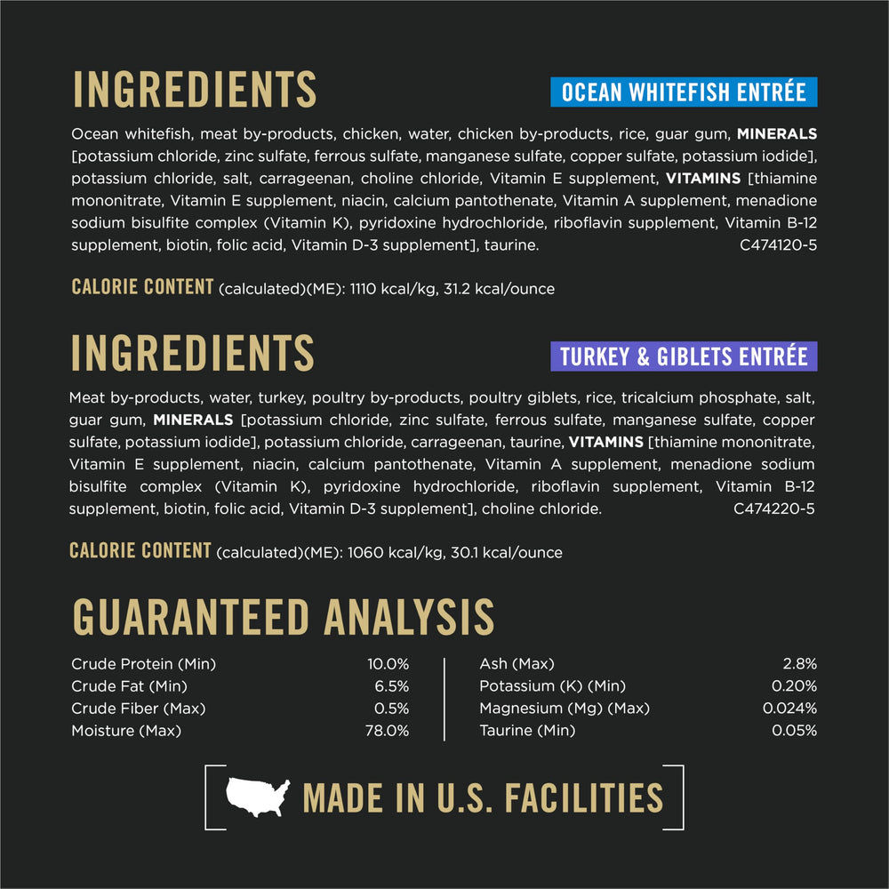 Purina Pro Plan etiqueta lateral con información nutricional y beneficios urinarios