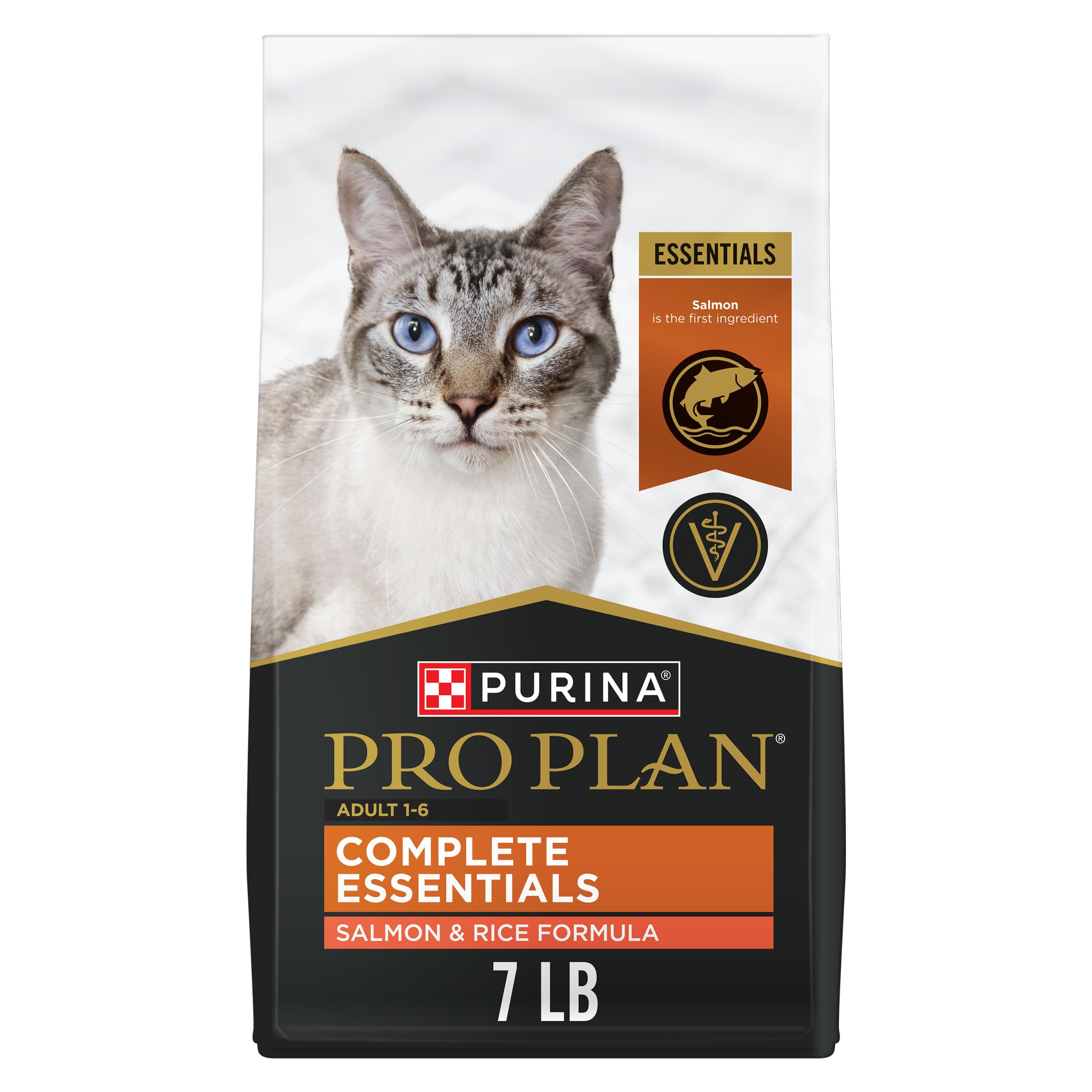 Purina Pro Plan front packaging showing salmon recipe and benefits