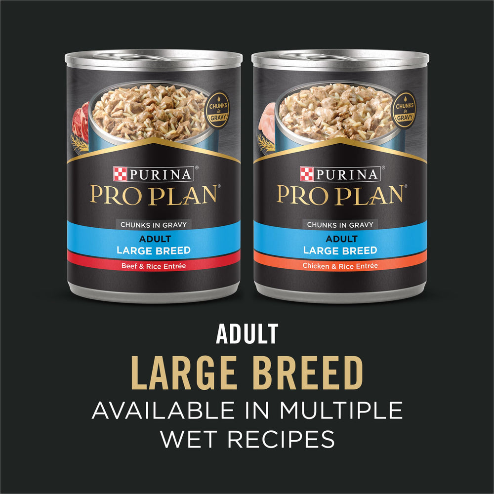 Purina Pro Plan comparación de tamaño de croqueta para razas grandes
