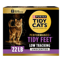 Purina Tidy Cats caja frontal mostrando diseño y peso 22 lb, facilita elección