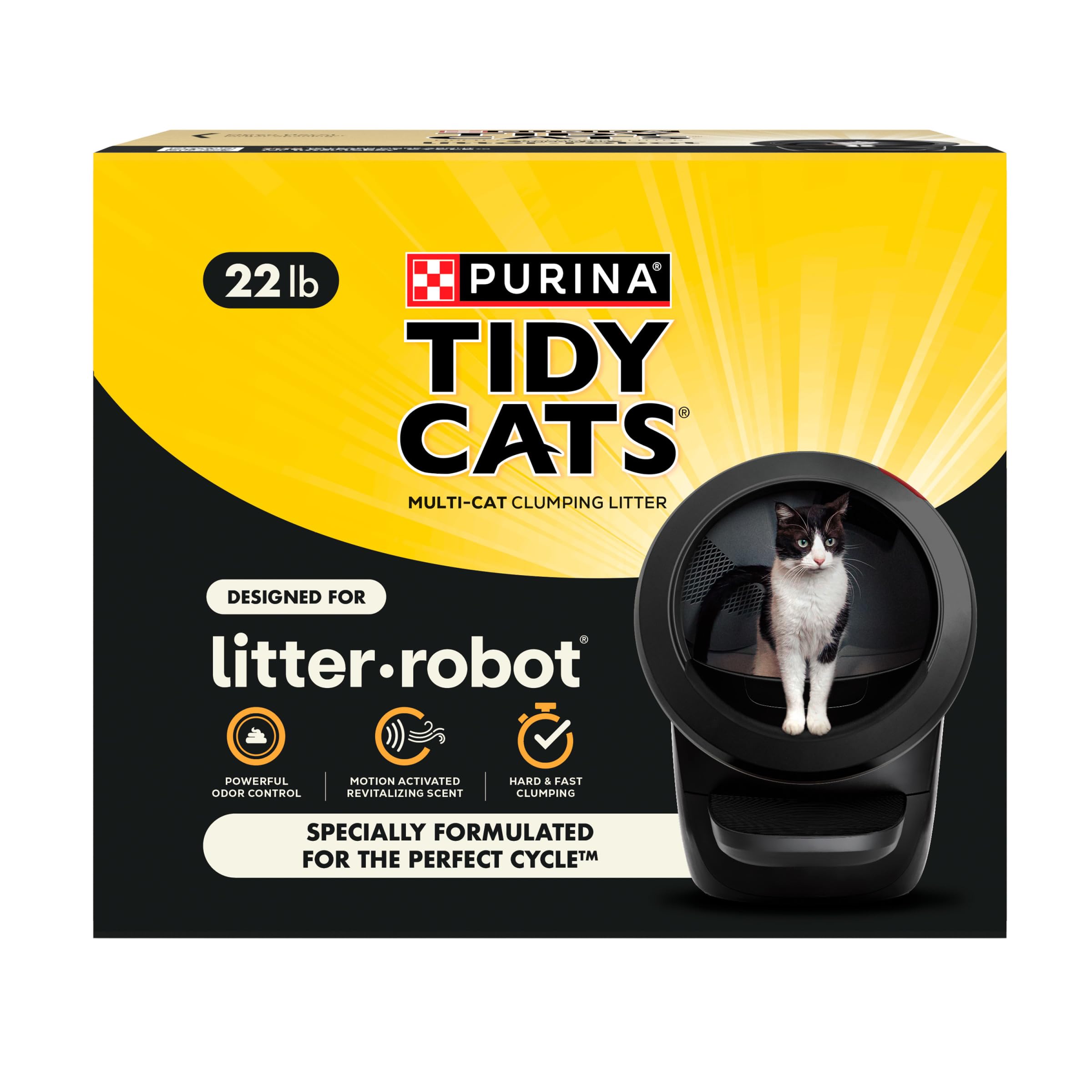 Purina Tidy Cats frente del paquete mostrando marca y formula compatible