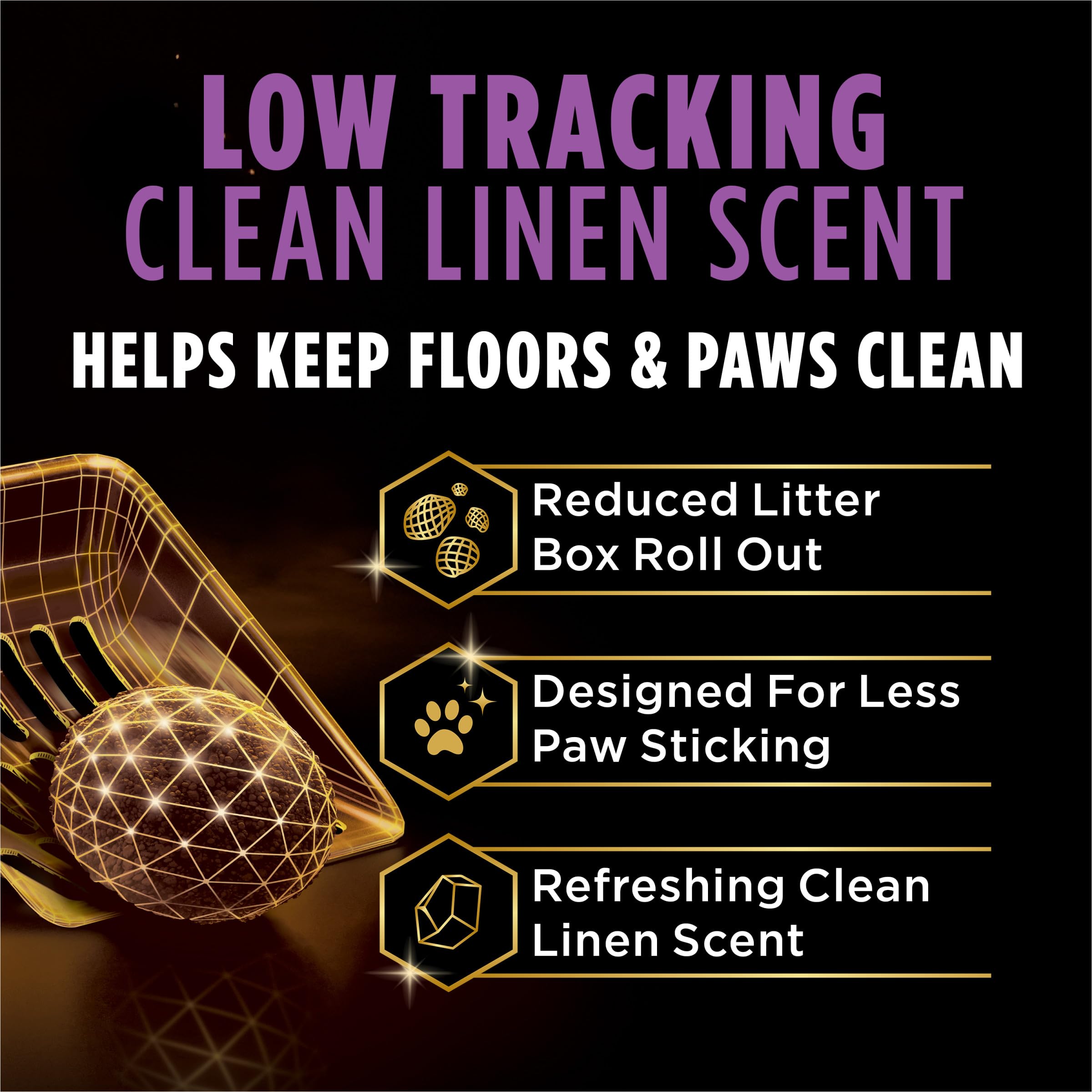 Purina Tidy Cats patas de gato con mínima arena evitando suciedad