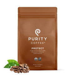 PURITY COFFEE paquete PROTECT frontal mostrando diseño y frescura