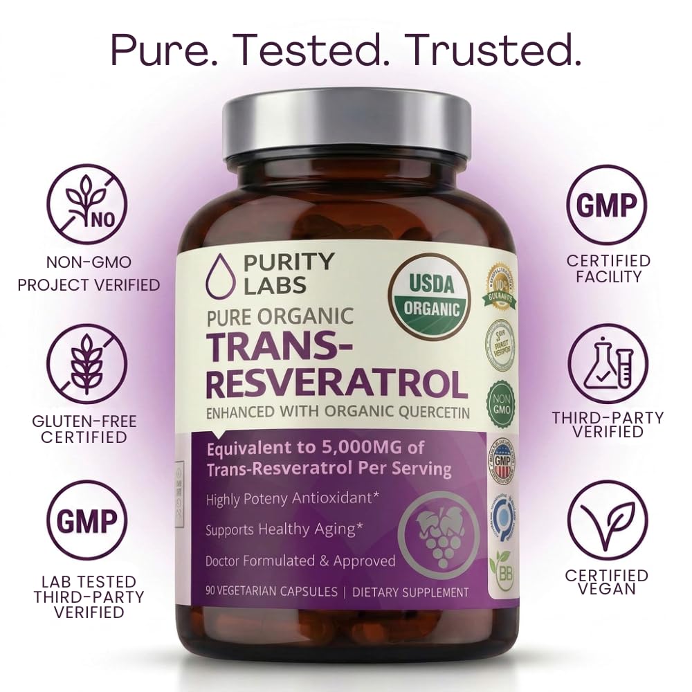 Purity Labs botella abierta con cápsulas visibles para almacenamiento seguro