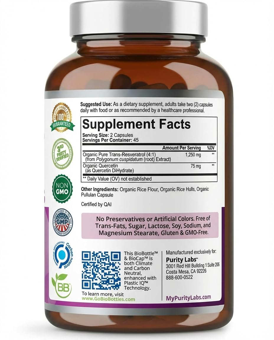 Purity Labs sello USDA Organic en la etiqueta que certifica calidad