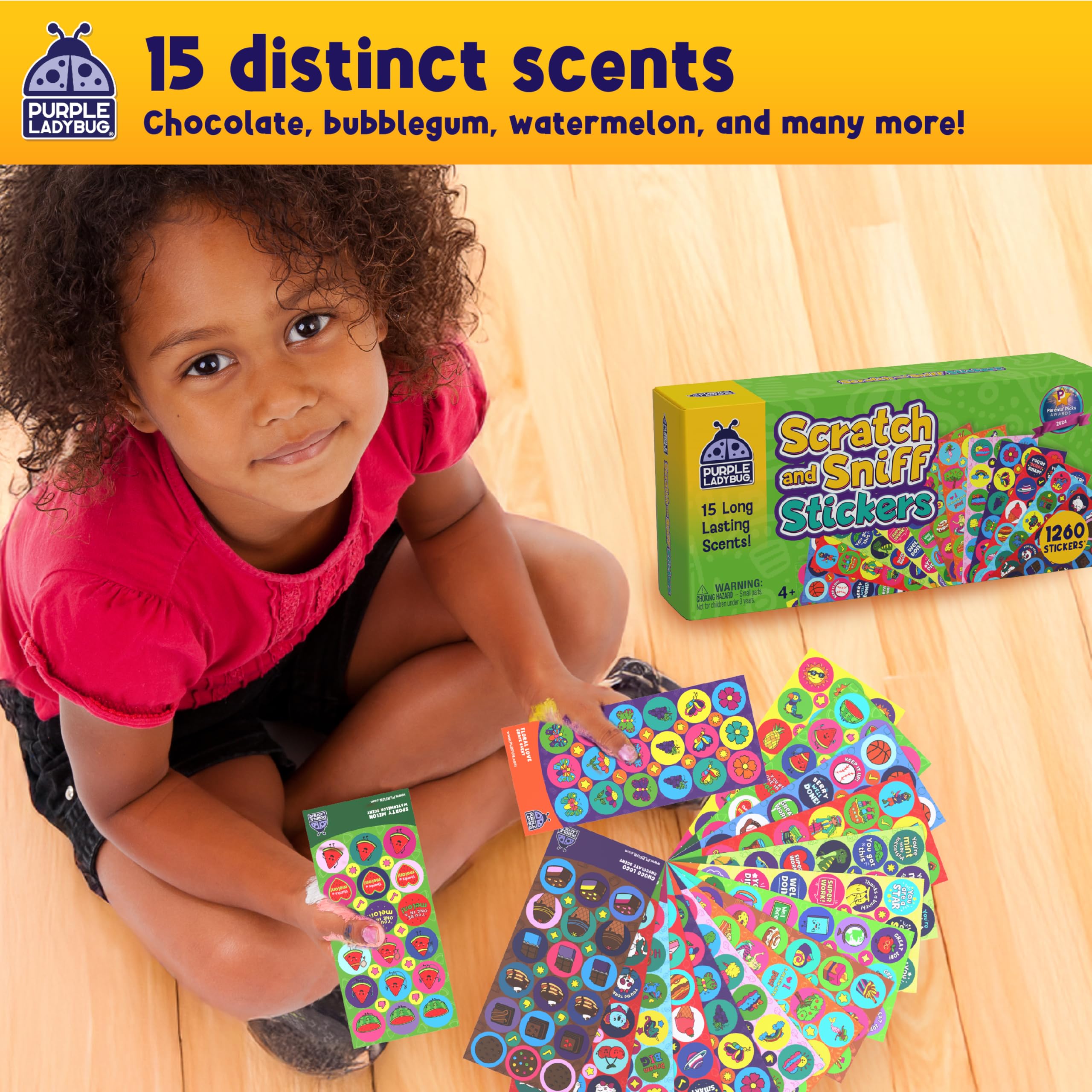 PURPLE LADYBUG caja abierta con rollos, organización y suministro prolongado