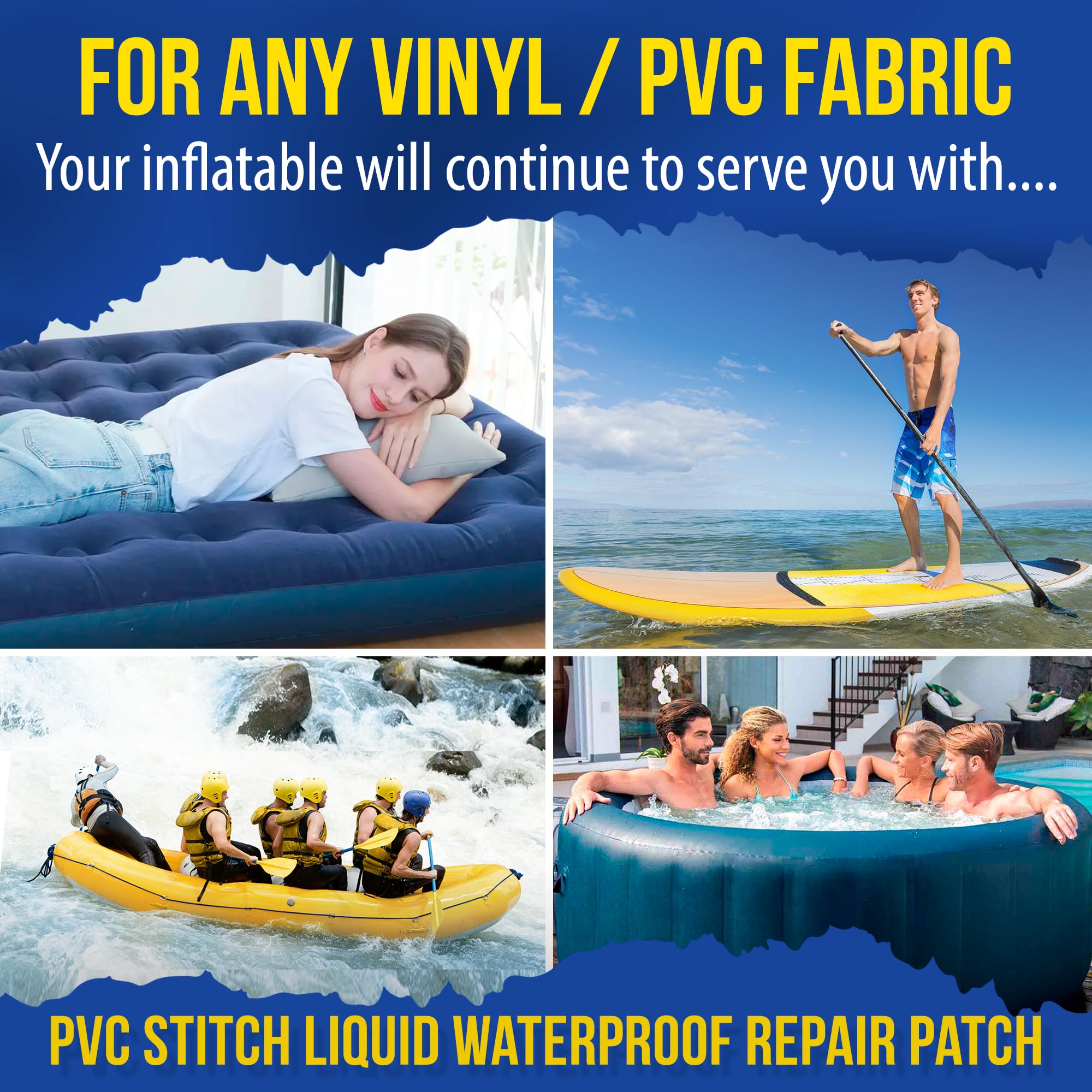 PVC Stitch tamaño de tubo 20 ml comparado con mano, beneficio: portátil para reparaciones en campo