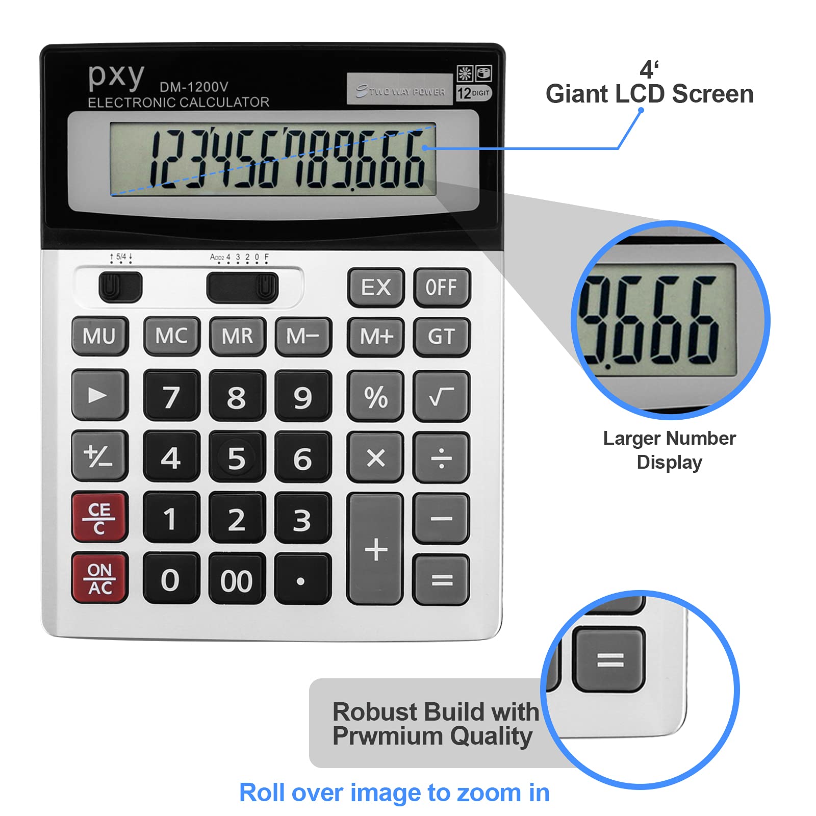 pxy calculadora en uso sobre escritorio facilitando cálculos en oficina