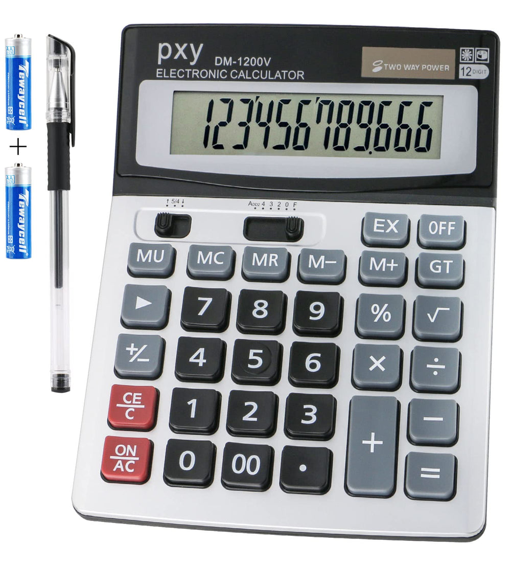 pxy calculadora frontal mostrando pantalla XL y diseño compacto para lectura clara