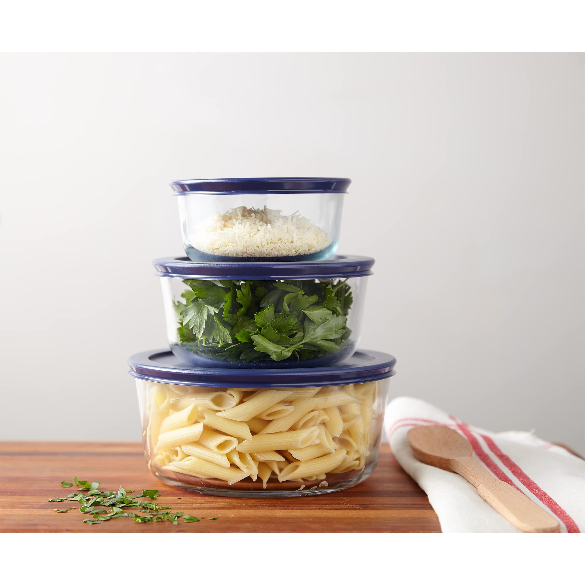 Pyrex primer plano del vidrio templado resistente y fácil de limpiar