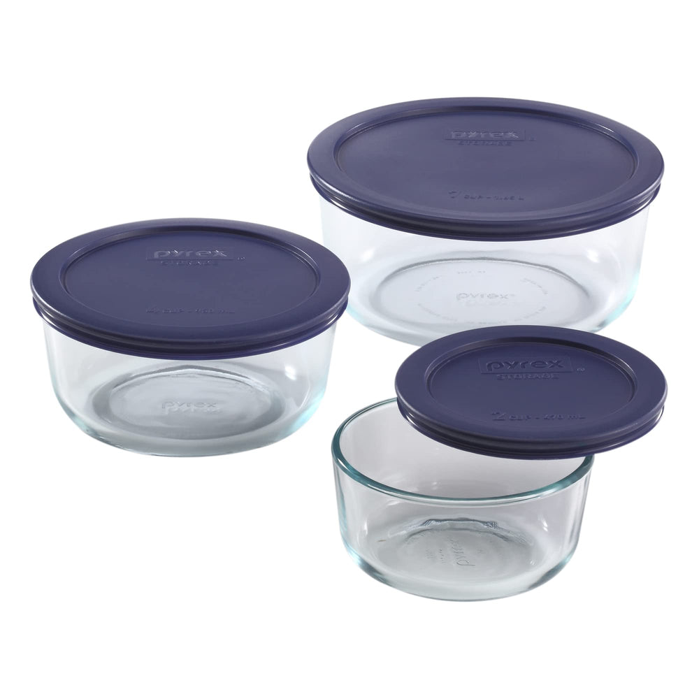 Pyrex detalle de la tapa azul mostrando cierre firme y orden