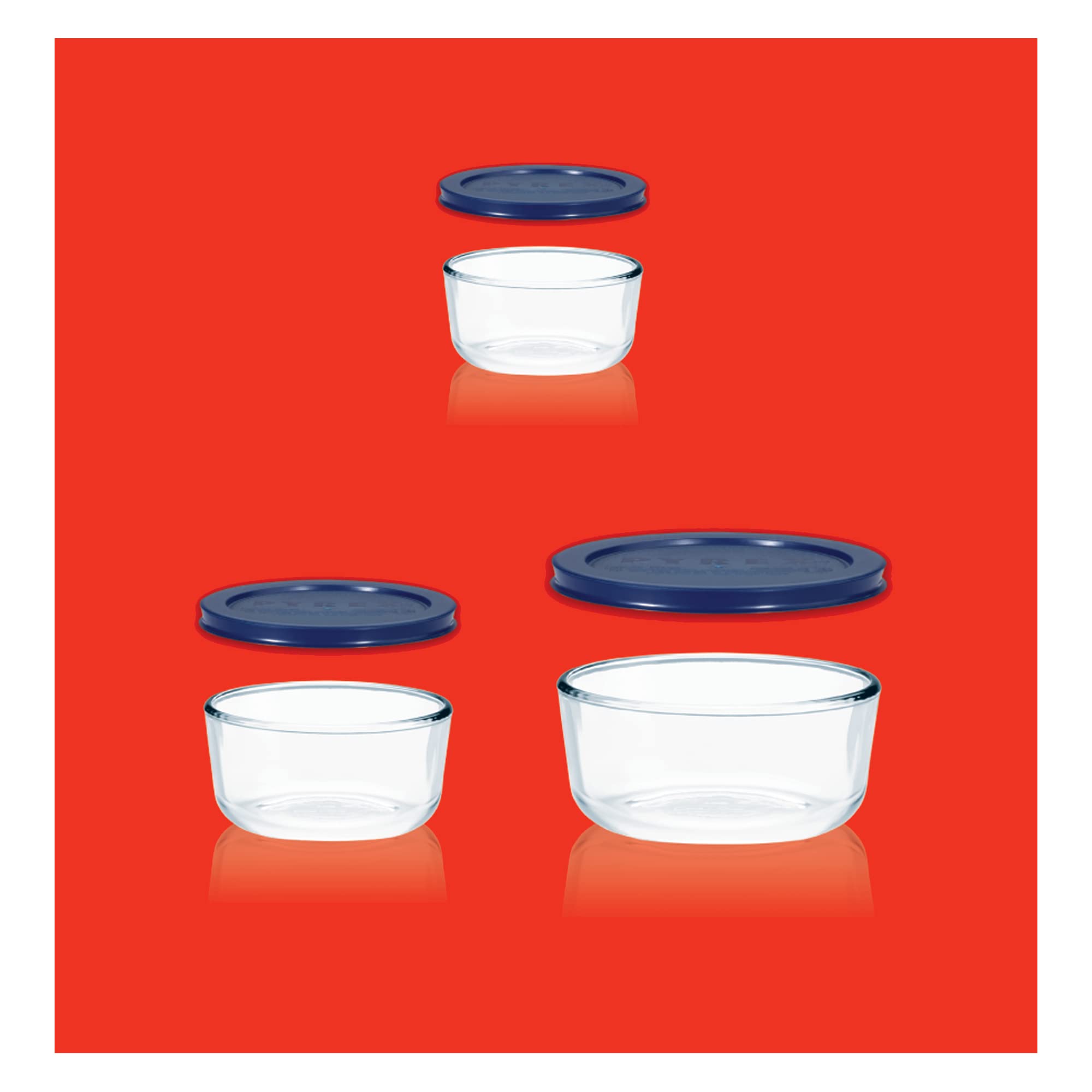 Pyrex estantería del refrigerador con set apilado para ahorrar espacio
