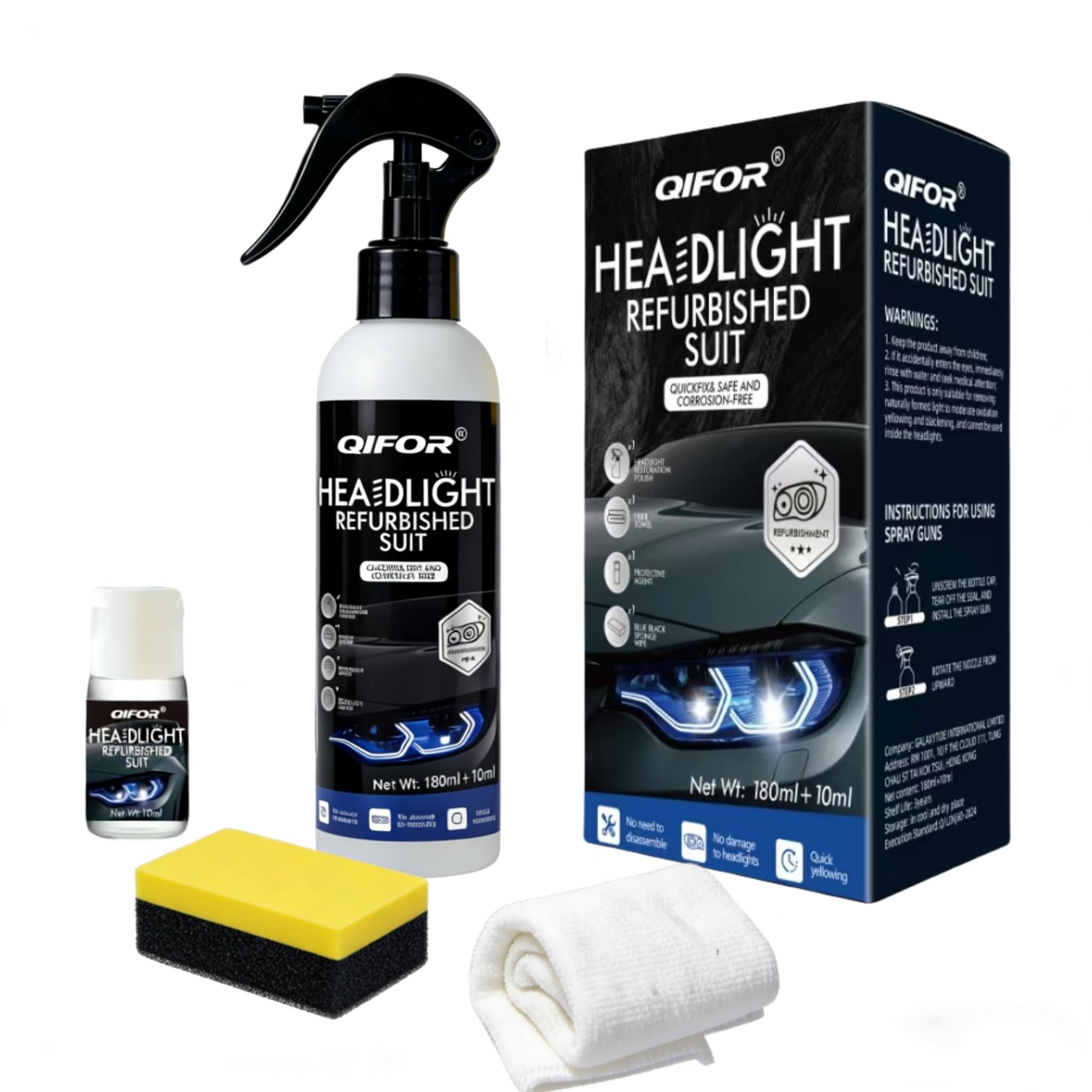 QIFOR empaque frontal del kit mostrando contenido y beneficio restaurador