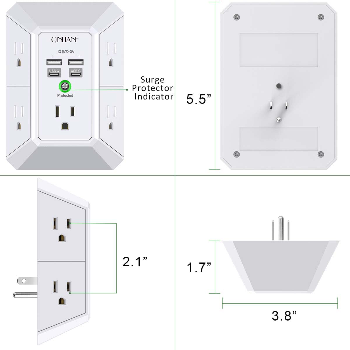 QINLIANF caja con manual y contenido listo para instalación segura