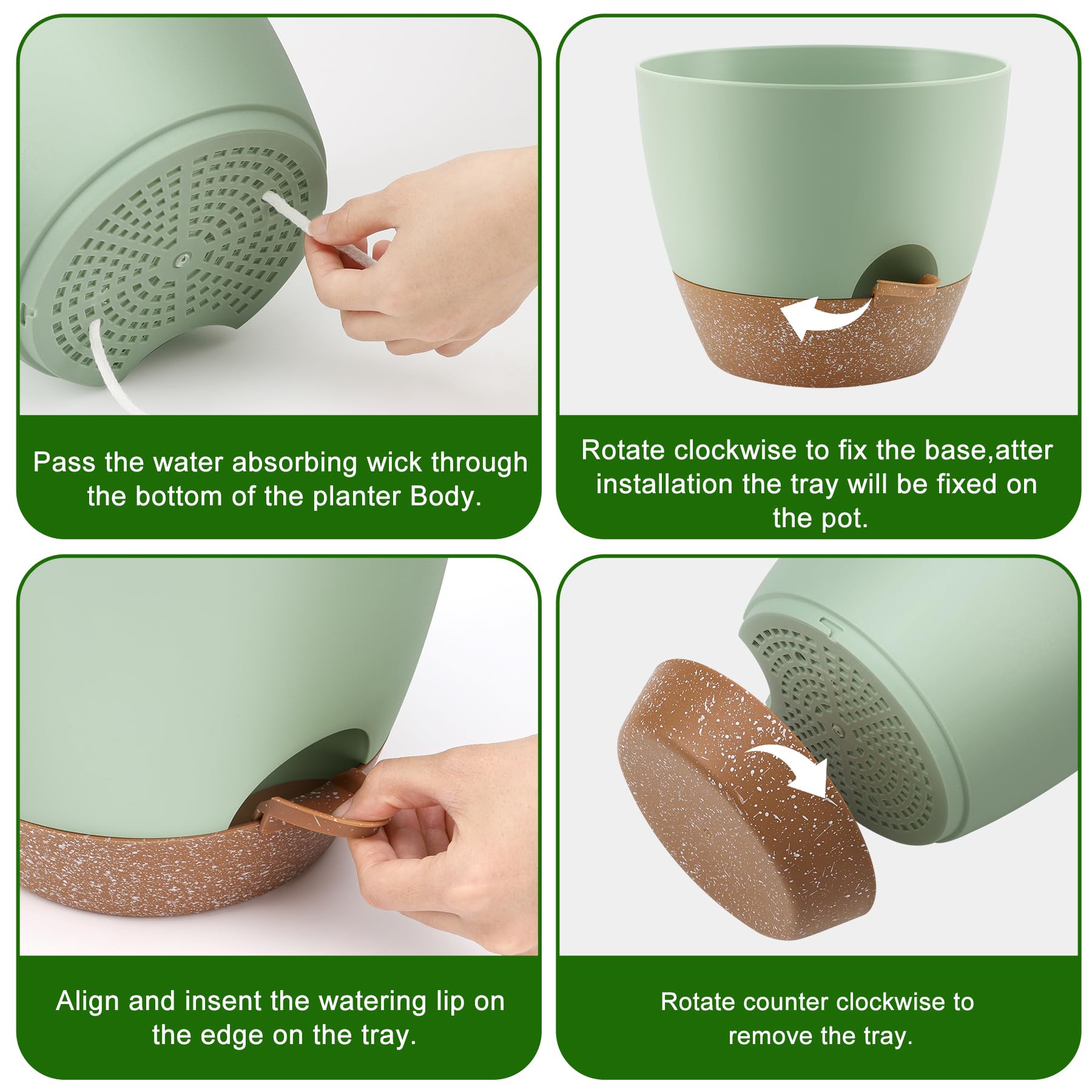 QRRICA close-up of removable wick showing simple self-watering benefit