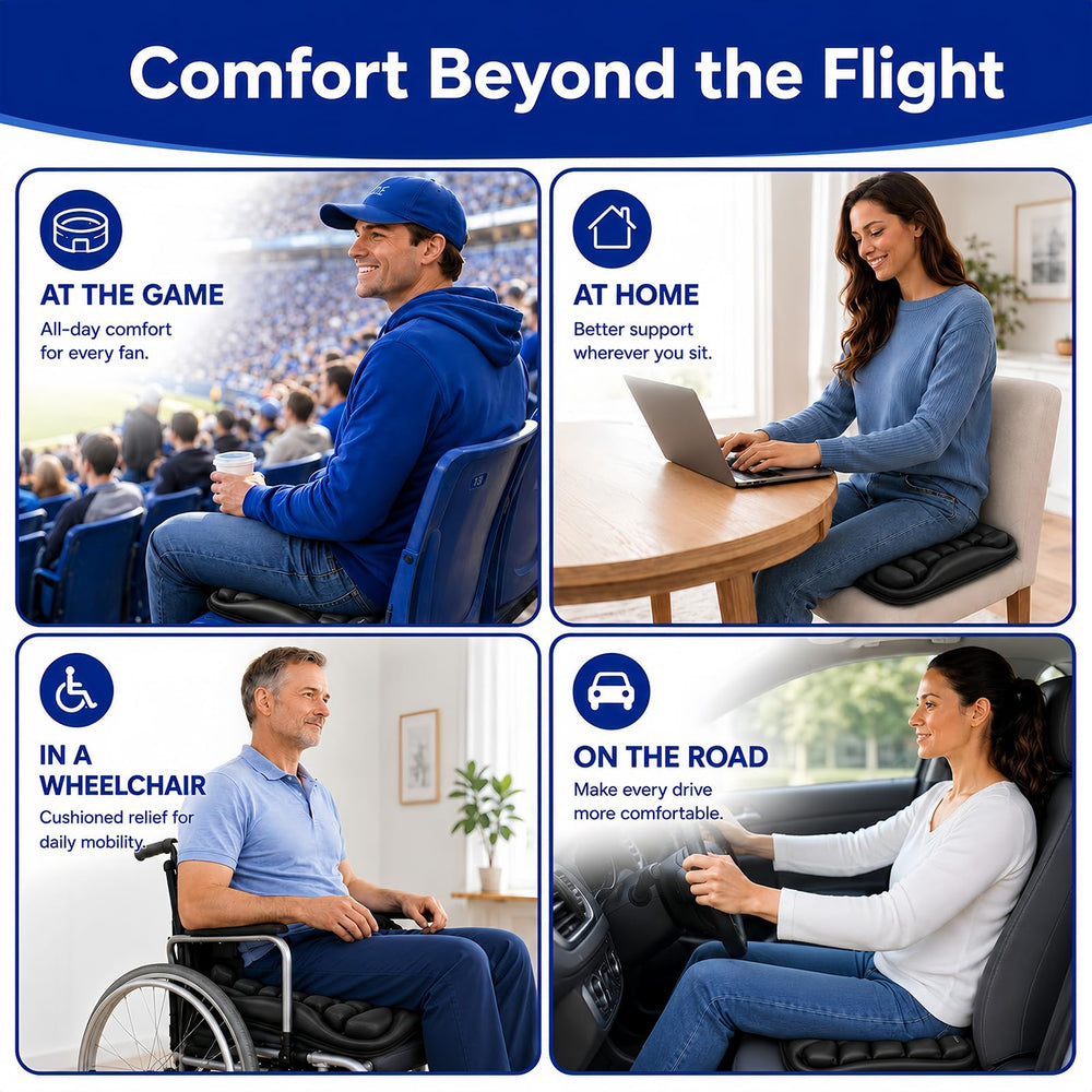 Qticare cojín adaptado en silla de ruedas para confort prolongado
