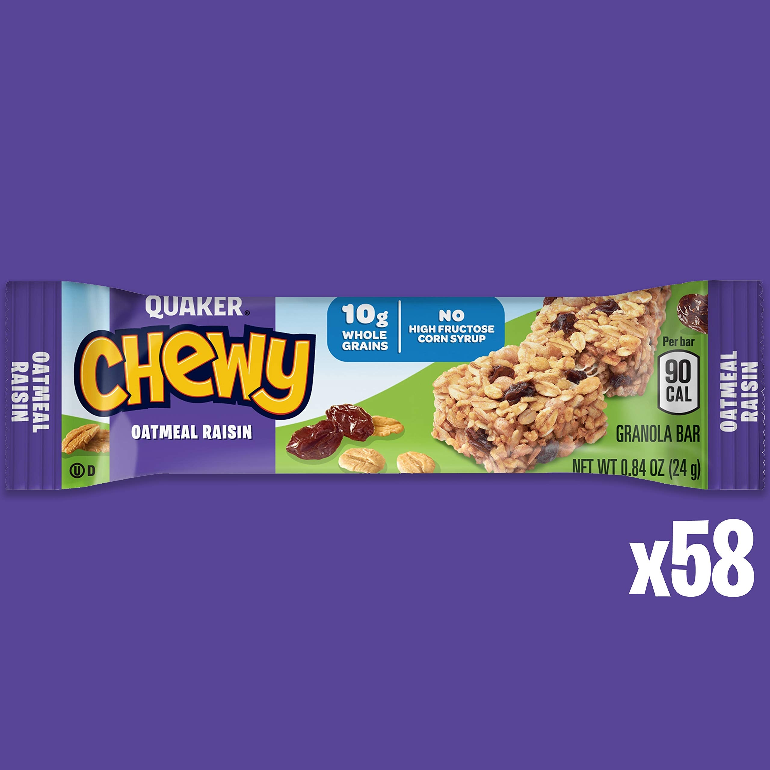 Quaker Chewy barra envuelta individualmente lista para llevar