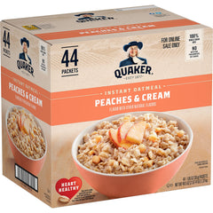 Quaker empaque frontal Durazno y Crema mostrando diseño y cantidad 44 sobres