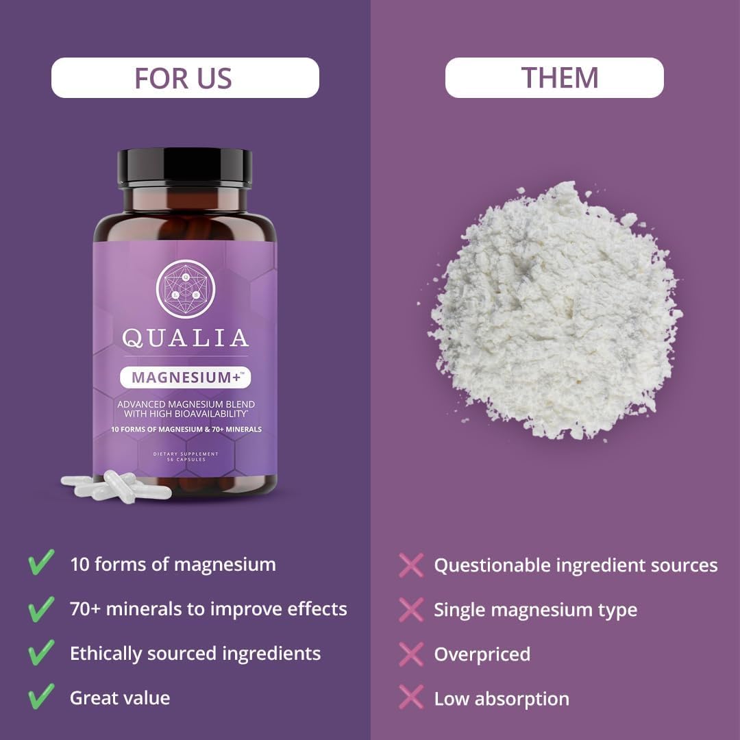 QUALIA LIFE SCIENCES frasco junto a vaso de agua ilustrando uso diario