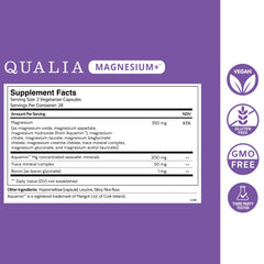 QUALIA LIFE SCIENCES etiqueta con ingredientes para ver la composición y dosis